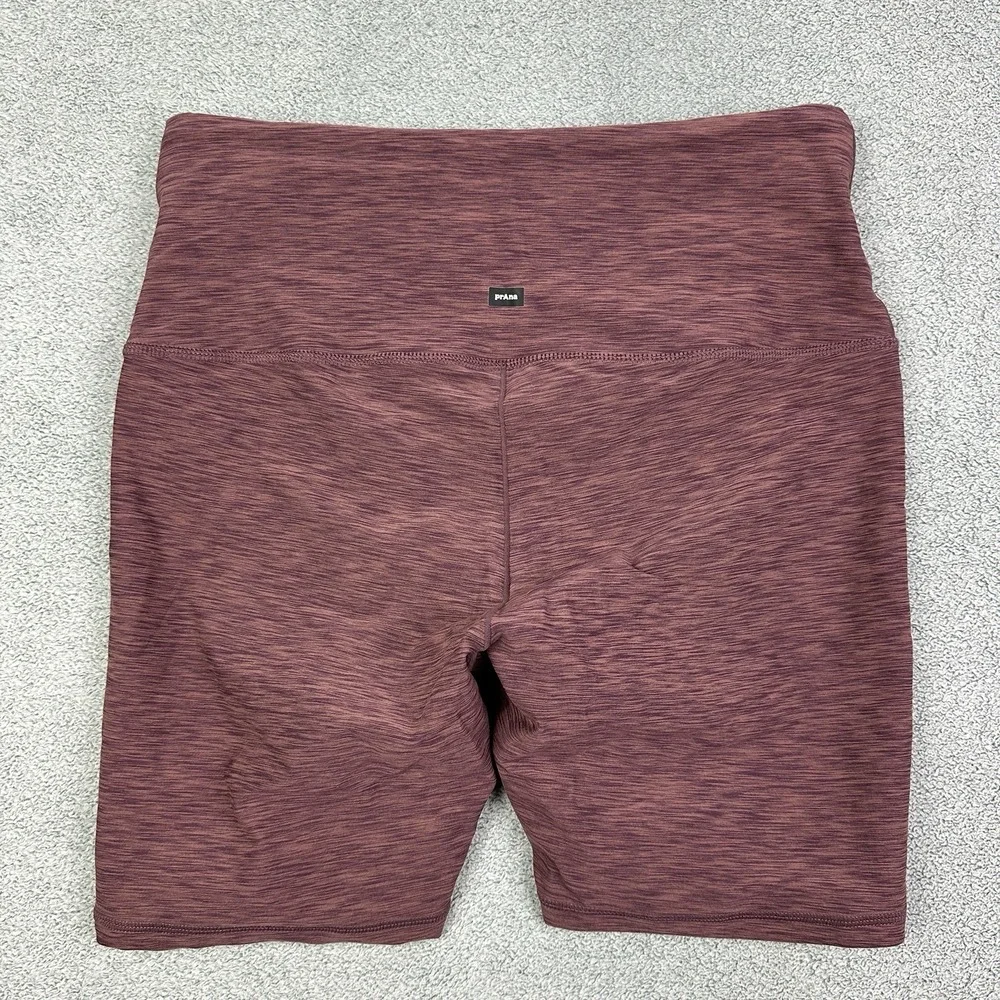 Prana Kimble‎ Shorts Womens Large Flannel Heather Biker Yoga Athletic Gym NEW